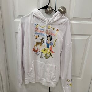 Disney Snow White White Hoodie with Colorful Print
